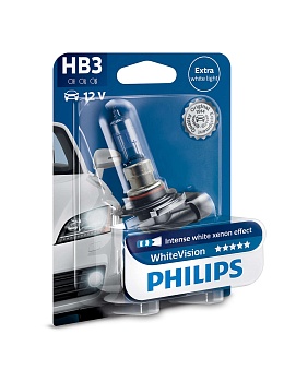 Автолампа галогенная Philips White Vision HB3 (9005) +60% яркости