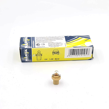 170493000, Лампа Narva BAX 12V 1.5W B 8.5d - бежевый патрон, сервисная коробка 10 шт.