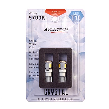 Комплект светодиодных ламп Avantech W5W / T10, 6 светодиодов 5750 CanBus
