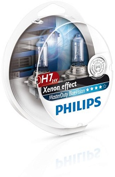 Комплект ламп Philips H7 70W 24V MasterDuty BlueVision, 4000K