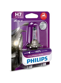 12972CTVBW, Лампа Philips CityVision Moto H7 55W +40% яркости