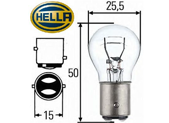 Лампа Hella P21/5W, 12V, 21/5W