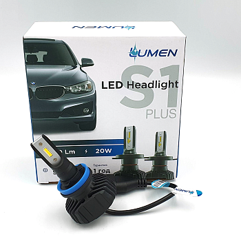 Комплект светодиодных ламп Lumen S1 Plus H11 3000K, Yellow