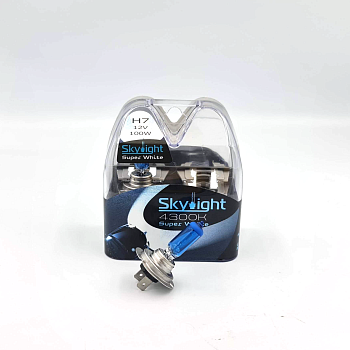 Комплект ламп галогенных Skylight H7 12V 100W S/W, синее напыление.