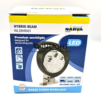 WL28HR001, Светодиодная фара Narva 28W, Hybrid (Гибридный) свет.
