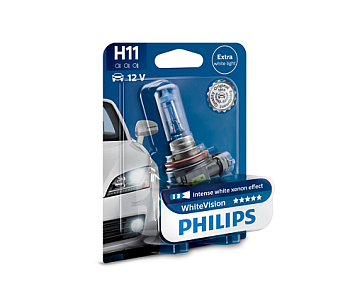 Автолампа Philips White Vision H11, +60% яркости, 4300K