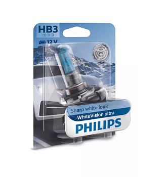 Лампа Philips HB3(9005) WhiteVision Ultra +60% яркости, 4200К