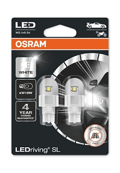 921DWP-02B, Комплект светодиодных ламп Osram W16W, белый 6000K