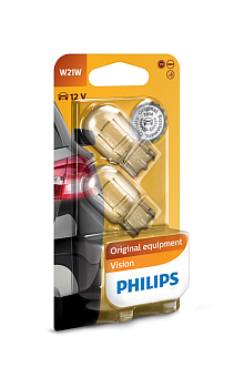 Комплект ламп Philips W21W, 2шт. блистер.