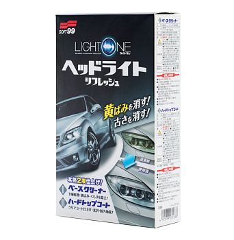 Полироль для фар и прозрачного пластика с защитным лаком Soft99 Light One, 50 + 8мл