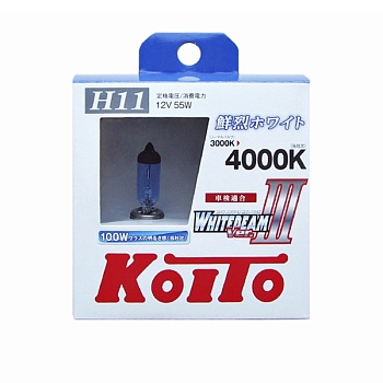 Комплект ламп Koito Whitebeam III H11 4000K 12V 55W (100W)