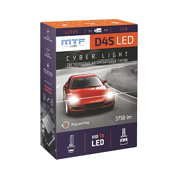 Светодиодные лампы MTF Light, серия CYBER LIGHT, D4S, 42V, 35W, 3750lm, 6000K