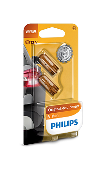 Комплект ламп Philips WY5W, оранжевые, 2шт. блистер.