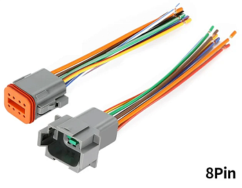 Водонепроницаемый 8-ми контактный разъем (папа + мама)