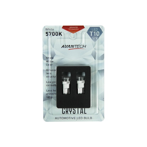 Комплект светодиодных ламп Avantech T10, 2 светодиода, линза