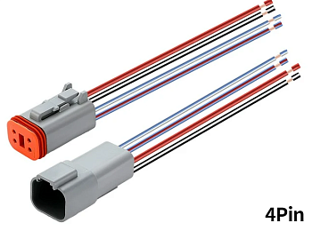 Водонепроницаемый 4-х контактный разъем (папа+мама)