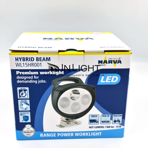 WL15HR001, Светодиодная фара рабочего света Narva Hybrid Beam (Гибридный свет), 15W