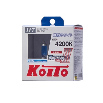 Комплект галогенных ламп Koito Whitebeam III H7 55W (100W), 4200K