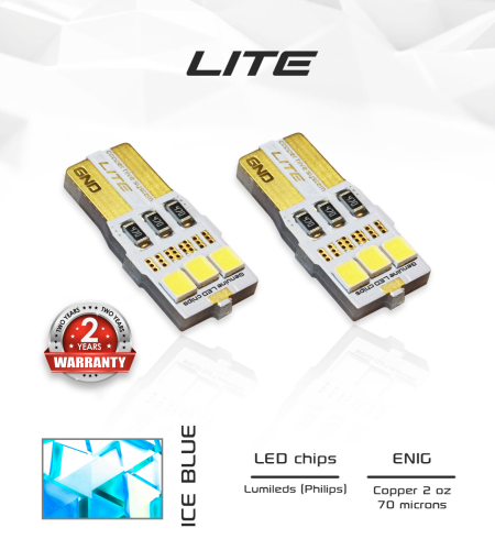 Лампа светодиодная Waymark LITE W5W (T10) , Голубой