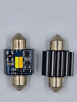Лампа светодиодная T11, 31mm теплый + холодный свет