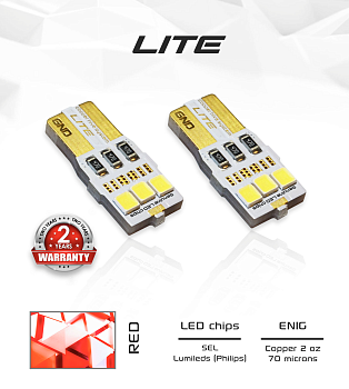 Лампа светодиодная Waymark LITE W5W (T10), Красный
