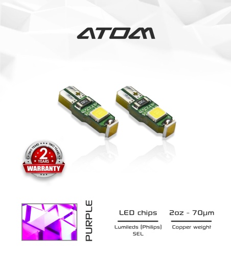 Лампа светодиодная WayMark T5 Atom пурпурный