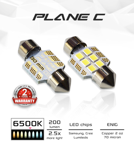 Лампа светодиодная WayMark PLANE-C 6500K T11 30mm