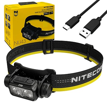 Налобный фонарь NITECORE NU43 LUMINUS SST-20-W 1400 люмен 130м 165ч
