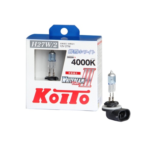 Комплект ламп повышенной яркости Koito Whitebeam III H27/2 12v 27W (55W) 4000K