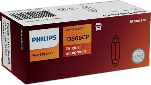 13866CP, Лампа Philips C10W / T11, 43mm, 24V