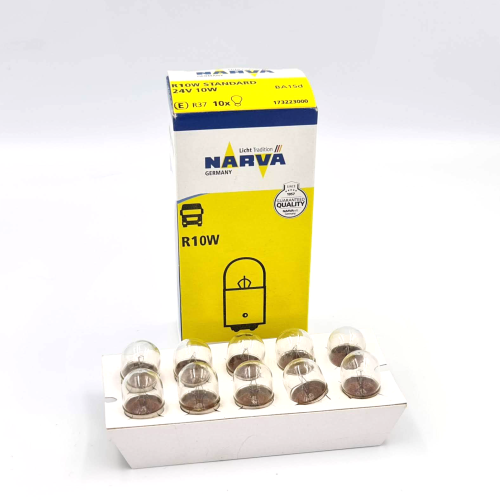 173223000, Лампа Narva R10W 24V, сервисная коробка 10 шт.