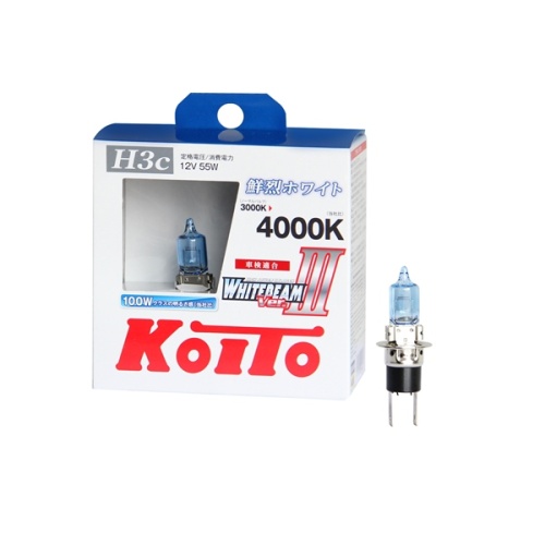 Комплект ламп повышенной яркости Koito Whitebeam III H3C 12v 55W (100W) 4000K