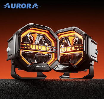 ALO-W-4-R12T3-AW, Комплект фар Aurora комбинированного белого света DRL янтарный/белый