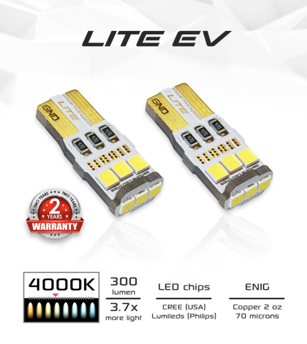 Лампа светодиодная Waymark W5W (T10) LITE EV 4000K