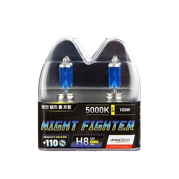 Комплект ламп Avantech NightFighter H8, 12V, 35W, 5000K