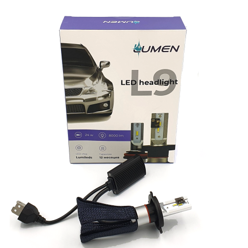 Комплект светодиодных ламп Lumen L9 H4, 6500K