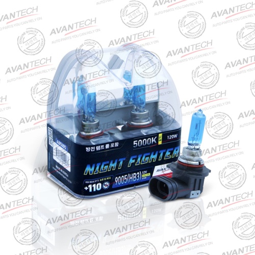 Комплект ламп Avantech Night Fighter HB3 55W, 5000K