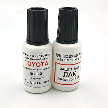 040-TOY, Краска карандаш Toyota 040 для подкраски сколов 20мл + лак