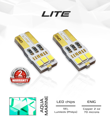 Лампа светодиодная Waymark LITE W5W (T10), Аквамарин