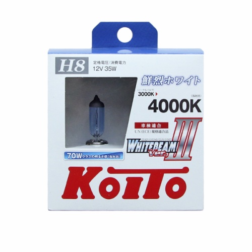 Комплект ламп Koito Whitebeam III H8 4000K 12V 35W (70W)