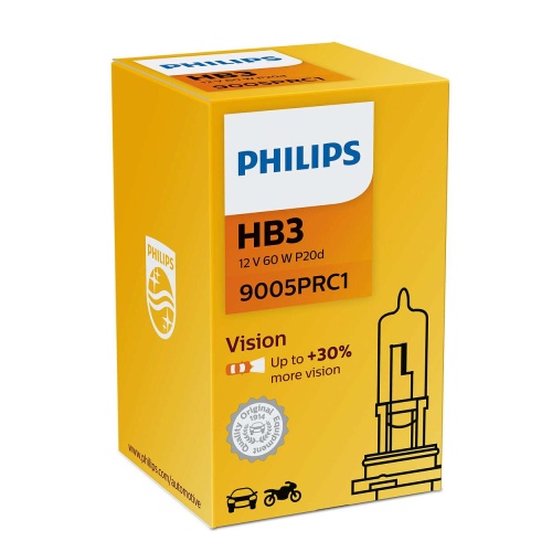Авто лампа 9005 (HB3) 65W Philips Vision +30% яркости