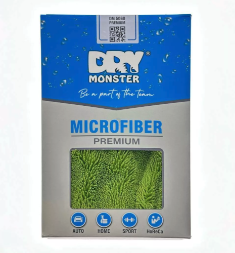 DM4570 Big Monster Towel (Green) Полотенце для сушки DRY MONSTER (плетение: Большая длинная двойная крученая петля). Зеленое. Размер 45х70 см 650 gsm
