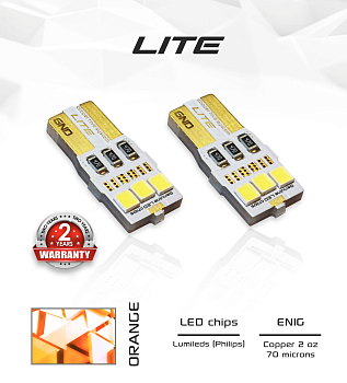 Лампа светодиодная Waymark LITE W5W (T10), Оранжевый